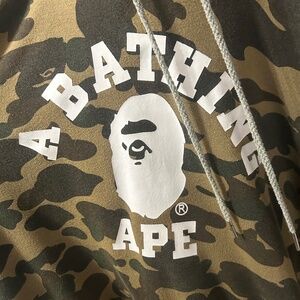 Vintage A Bathing Ape “World Gone Mad” camo hoodie